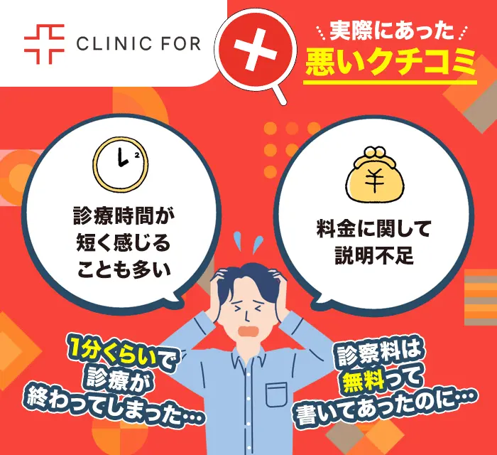 クリニックフォアの悪い口コミ